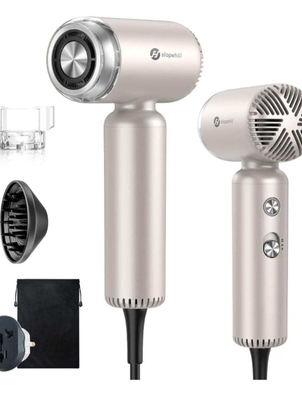 slopehill Dual Voltage Travel Hair Dryer with Diffuser